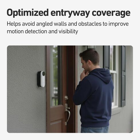 Holicfun حامل زاوية قابل للتعديل لجرس Google Nest Doorbell (سلكي، الجيل الثالث)، تعديل 0-45 درجة يسار/يمين in Saudi Arabia