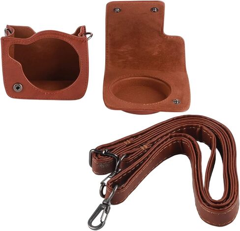 Acouto PU Case Cover for Mini 90 PU Leather Camera Case with Shoulder Strap, Essential Accessory for Photography Enthusiasts, Very Cute for Costume Matching (Brown) in Saudi Arabia