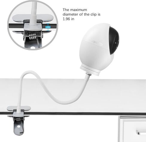 HOLACA Clip Mount for Tapo 4K Pan/Tilt Indoor Security Camera,Tapo Dog Camera w/Motion Detect Clamp Stand Bracket for Crib Nursery Pillars in Saudi Arabia