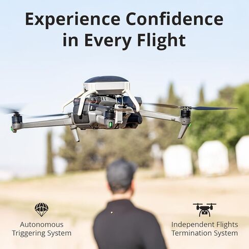 نظام ParaZero SafeAir Drone المتقدم للسلامة بالمظلات ومراقبة السلامة المستقلة لـ DJI Mavic 3 (جميع الموديلات) - شهادة ASTM، النشر السريع، بطارية مستقلة، قدرات الارتفاع المنخفض in Saudi Arabia
