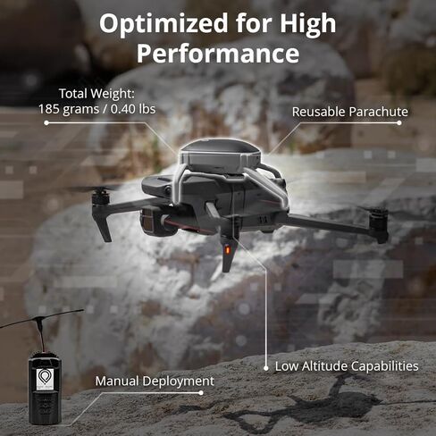نظام ParaZero SafeAir Drone المتقدم للسلامة بالمظلات ومراقبة السلامة المستقلة لـ DJI Mavic 3 (جميع الموديلات) - شهادة ASTM، النشر السريع، بطارية مستقلة، قدرات الارتفاع المنخفض in Saudi Arabia
