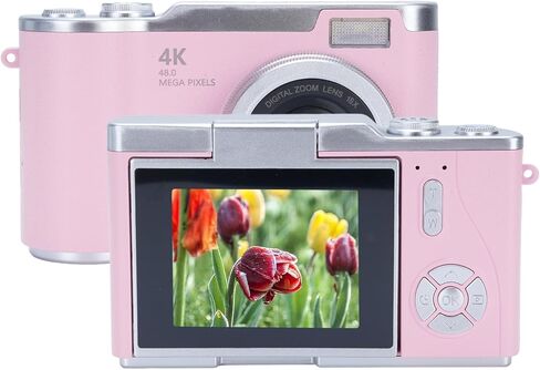 كاميرا ديناش الرقمية 48 ميجابكسل، كاميرات تكبير بصري 18X مع شاشة قلاب 2.4 بوصة للتصوير الفوتوغرافي، كاميرا تسجيل فيديو 1080 بكسل مع فلاش للمبتدئين in Kuwait