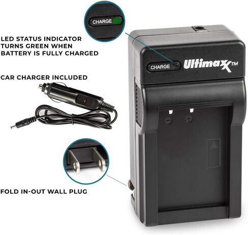 Ultimaxx AC/DC Rapid Home & Travel Charger For LI90B Batteries for Olympus Tough TG-6, TG-5, TG-Tracker, SH-1, SH-2, SP-100 IHS, Tough TG-1 iHS, Tough TG-2 iHS, Tough TG-3, Tough TG-4, SH50 iHS, SH60, in Saudi Arabia