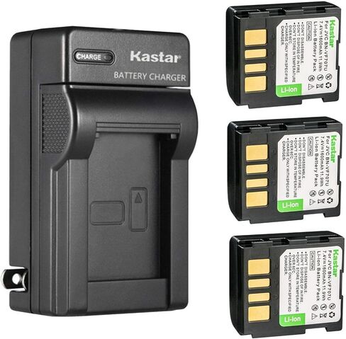 Kastar BN-VF707U AC استبدال شاحن بطارية الجدار لـ JVC GZ-MG27AH GZ-MG27E GZ-MG27EK GZ-MG27EX GZ-MG27EZ GZ-MG27U GZ-MG27US GZ-MG30 GZ-MG30AA GZ-MG30AC GZ-MG30E GZ-MG30EK GZ-MG30EX in Kuwait