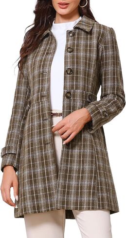 ALLEGRA K PLAID PEA COAT FOR WINDA WINGED WINFTERAGE OPERONCET TRENCE in Saudi Arabia