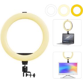 إضاءة LED ناعمة مقاس 10 بوصات لإضاءة الجمال لمؤتمرات الفيديو والكمبيوتر المحمول ومصدر طاقة USB باللون الأبيض لشاشة الكمبيوتر in Kuwait