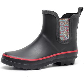 SWIFTFROG Rain Boots for Women - Waterproof Ankle Garden Shoes Anti-Slipping Floral Printed Rainboots for Ladies Stylish Light Ankle Rain Shoes, Women's Rain Footwear in Kuwait
