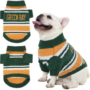 Kansas Small Dog Sweater​ Football Theme Turtleneck Knit Dog Sweaters for Small Pets Warm Winter Cat Dog Clothes in Saudi Arabia