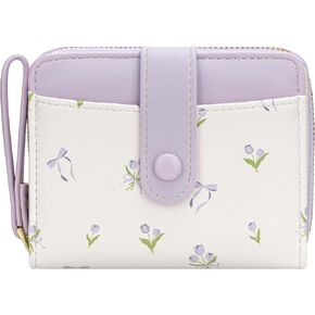 BIAOTIE محفظة للنساء لطيف الأزهار زهرة المحفظة RFID حامل بطاقة الائتمان محفظة صغيرة Bifold سستة عملة جيب محفظة مع نوافذ معرف (الوردي الوردي) in Kuwait