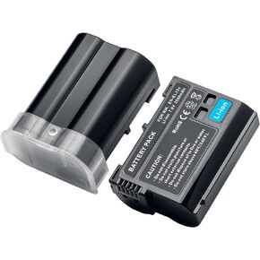 EN-EL15 Battery Pack, 2 Packs EN-EL15 EN EL15a Rechargeable Lithium Ion Replacement Batteries for Nikon D7500, D7200, D7100, D7000, D850, D750, D500, D810a, D810, D800e, D800, D610, D600 in Kuwait