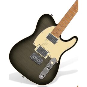 AKLOT Multi-Scale 8-String Electric Guitar: Roasted Maple Neck with String-Through Bridge Electric Guitars Kit with Okoume Body, HH Pickup, Gig Bag, Strap, String Mute, Distortion Pedal, XRN-8 AD in Kuwait