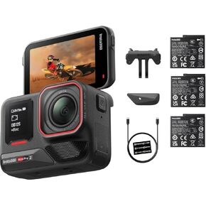 Insta360 Ace Pro 2 Dual Battery +1 Bundle Waterproof 33ft Action Camera Lens 8K Large Dual AI Editing Noise Reduction 1/1.3" Sensor Low Light Flip Up LCD Screen Sports Content (3 Total Batteries) in Saudi Arabia