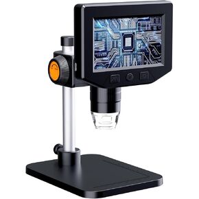 FLEXMAN 4.3Inch LCD Digital Microscope, 1~1000X Magnification Zoom 1080P HD Inspection Microscope Camera with 8 LED Light for Electronics Repair PCB in Saudi Arabia