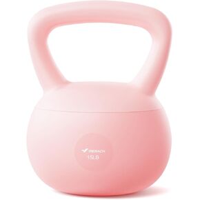 MERACH Soft Kettlebells, Strength Training Kettlebell with Wide Non-Slip Handle, Sea and Iron Sand Filled Kettle Bell with Soft-Sided Cushioned Base for Home Workouts, Ideal for Men, Women(15lb Pink/25lb Blue) in Kuwait