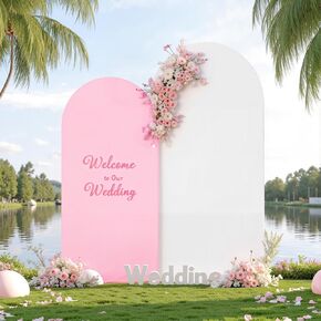 مجموعة غطاء خلفية قوس مكونة من 2 أغطية قوس الزفاف على الوجهين باللون الأبيض والأزرق وغطاء حامل خلفي لحفلات أعياد الميلاد وحفلات الزفاف وحفلات استقبال المولود الجديد 6FT 7.2FT in Kuwait