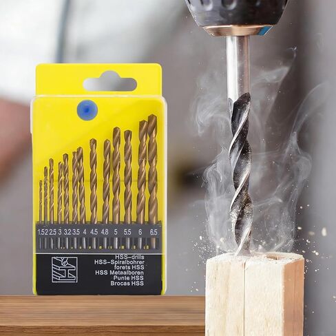 Drill Bit Set High Speed Steel Drill Bit 3/16 to 1/2 in for Glass Metal Tile Concrete Masonry Electric Tool Accessories (13Pcs,1.5-6.5mm,Metal Drill) in Saudi Arabia