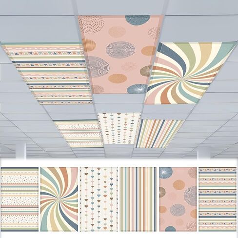 VIHOSE 6 Pcs Fluorescent Light Covers for Ceiling Lights Classroom Magnetic Light Covers Classroom Filters Office School Drop Ceiling, 4 x 2 ft(Marble) in Saudi Arabia