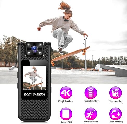 Action Camera, 4K HD Portable 1.3in Screen 180 Degree Rotatable Camera with WiFi Transmit, for Cycling Sport Travel Vlogs in Saudi Arabia