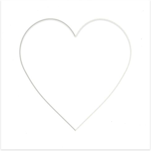 14x14 Mat Bevel Cut for 10x10 Photos - Precut White Heart Shaped Photo Mat Board Opening - Acid Free Matte to Protect Your Pictures - Bevel Cut for Family Photos, Pack of 1 Matboard Show Kit With Acid in Saudi Arabia