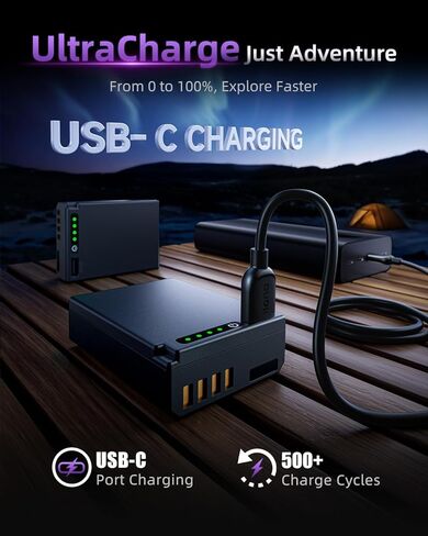 بطاريات llano Aurora USB-C LP-E10 لـ EOS Rebel T7 T6 T5 T3 T100 Kiss X50 X70 EOS 2000D 4000D 1100D 1200D، مشفرة بالكامل، شاشة طاقة فورية، بطارية بديلة للشحن السريع (عبوتان) in Saudi Arabia