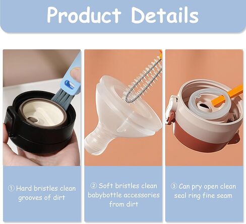 1PC 3-in-1 Cup Lid Cleaning Brush – Blue Portable Cup Cleaner for Home Kitchen Tools in Saudi Arabia