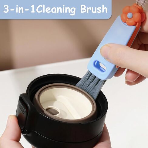 1PC 3-in-1 Cup Lid Cleaning Brush – Blue Portable Cup Cleaner for Home Kitchen Tools in Saudi Arabia