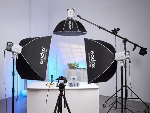 Godox Litemons LE300Bi LED فيديو ضوئي مع Godox 24 بوصة × 35 بوصة سوفت بوكس ​​مع حامل بوينز in Kuwait