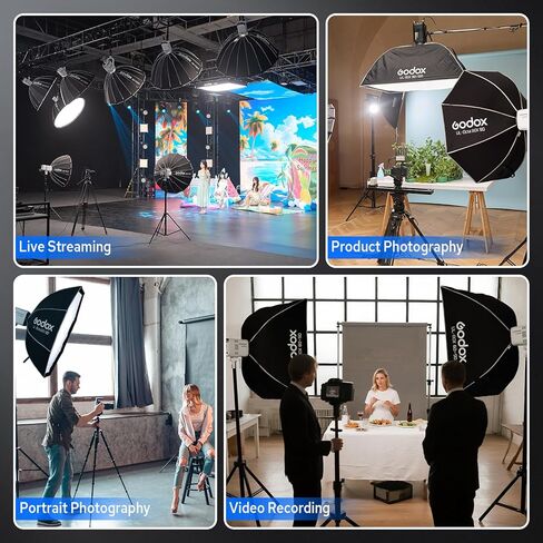 Godox Litemons LE200Bi Bicolor LED Video Light (أبيض) مع Godox 24 "x 35" Bowens Mount Strip Softbox in Saudi Arabia