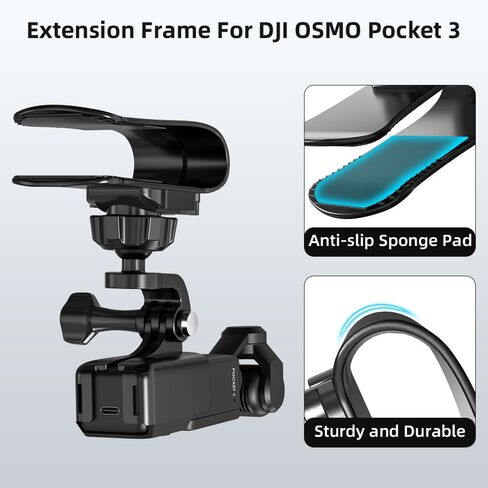 حامل سيارة SURWO Pocket 3، حامل واقي من الشمس للسيارة قابل للتعديل 360 درجة متوافق مع DJI Osmo Pocket 3، Action 5 pro/4/3، Insta360 X5 X4 X3، AKASO والمزيد من كاميرات الحركة in Kuwait