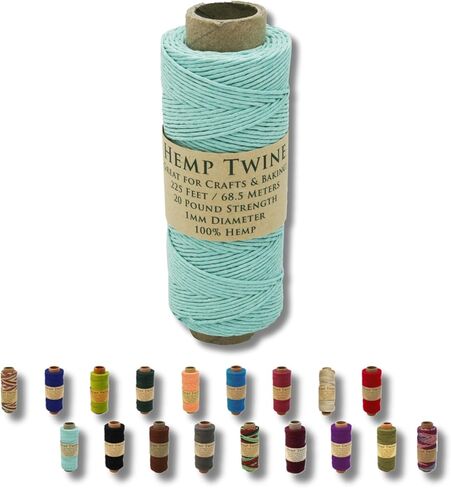 Hemptopia Hemp Twine Spool - 225 Feet of 1mm 100% Hemp Twine Natural Bead Cord in Your Choice of Color (Purple) - 20lb Test Strength - Perfect for Jewelry Making and Arts and Crafts in Saudi Arabia