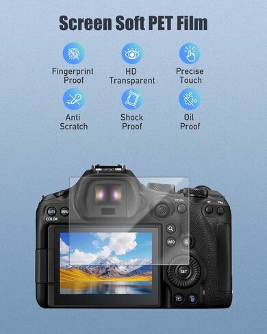 2-Pack Screen Protector for Canon EOS R6 Mark III,9H Hardness Tempered Glass for Canon EOS R6 Mark III Camera, Anti-Scratch, Bubble Free, HD Clarity in Saudi Arabia
