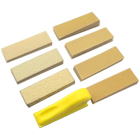 70PCS Micro Detail Sandpaper Sanding Kit Cleaning Hand Tray Sanding Discs 3.5x1 inch for Small Projects Wet Dry Hook Loop Aluminium Oxide 80 to 600 Grit Sandpaper Wood Crafts Metal Finishes in Saudi Arabia