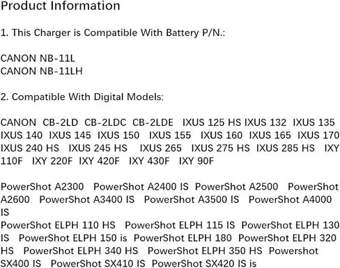 شاحن بطارية مزدوج LED USB لـ NB-11L NB-11LH، متوافق مع ELPH 110 HS، 130 HS، 340 HS، 350 HS، A2300، SX400 is، A2400 is، A2500، A3500 is، A4000 is، IXS 240 HS، IXUS 285 HS in Kuwait
