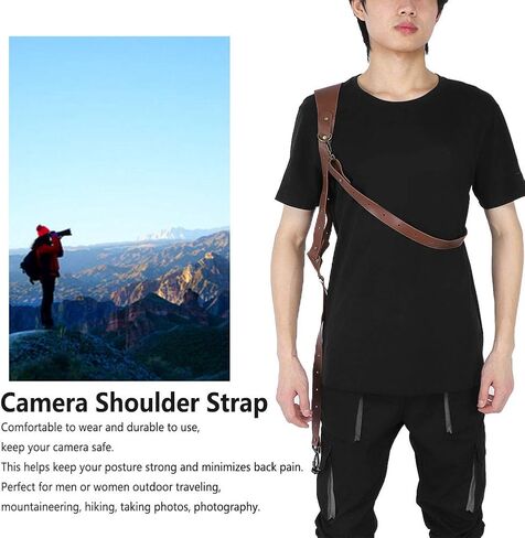 Camera Shoulder Strap Quick Release for DSLR, Soft Adjustable Camera Shoulder Sling Strap with Brass Hardware, Left or Right Single Sling for Outdoor Travel (Brown-Left Shoulder) in Saudi Arabia