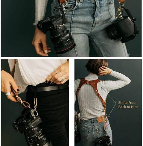 Camera Shoulder Strap Quick Release for DSLR, Soft Adjustable Camera Shoulder Sling Strap with Brass Hardware, Left or Right Single Sling for Outdoor Travel (Brown-Left Shoulder) in Saudi Arabia