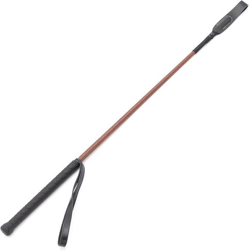 Jeffers Equine Horse Riding Crop for Equestrian Training – Durable Fiberglass Shaft with Leather Slapper & Rubber Grip – Riding Aid for English, Western, Dressage, & Show Riders - Brown 24½" in Saudi Arabia