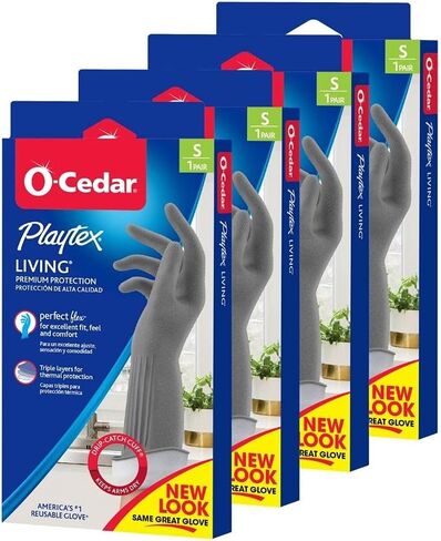 Playtex Living Reuseable Rubber Cleaning Gloves, Color May Vary (Small, Pack - 3) in Saudi Arabia
