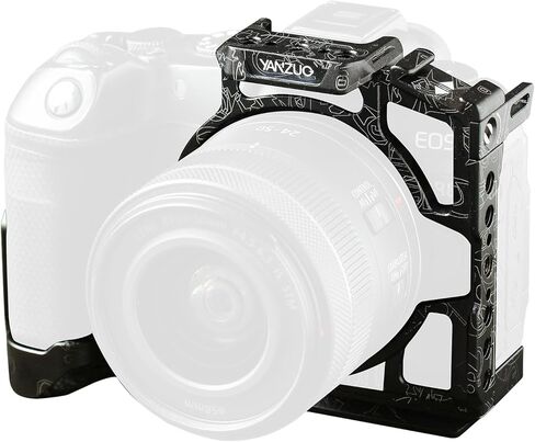 قفص كاميرا لكاميرا Canon R8 مع حامل حذاء بارد مزدوج، منصة معيارية خفيفة الوزن، إطلاق سريع من Arca-Swiss للسفر، يوتيوب، التصوير الفوتوغرافي (أسود) in Kuwait