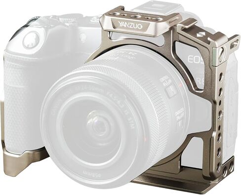 قفص كاميرا لكاميرا Canon R8 مع حامل حذاء بارد مزدوج، منصة معيارية خفيفة الوزن، إطلاق سريع من Arca-Swiss للسفر، يوتيوب، التصوير الفوتوغرافي (أسود) in Kuwait