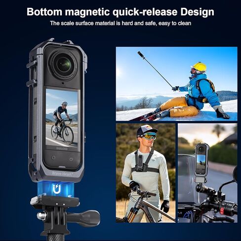 Metal Protective Case for Insta360 x5 Insta 360 X5, Aluminum Frame Utility Cage with Multifunction Construction, Gray (Iron Gray) in Saudi Arabia