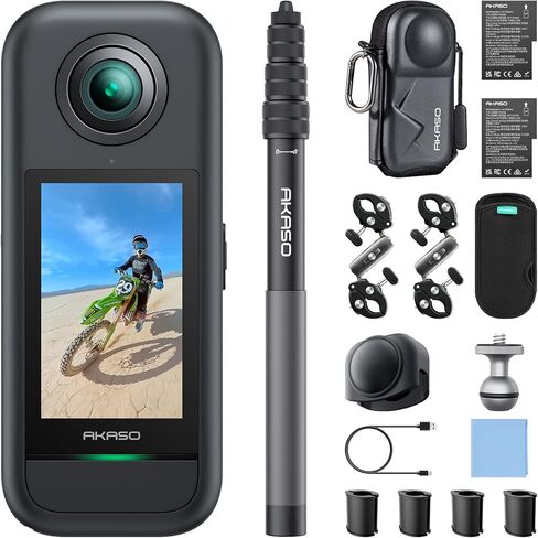 AKASO 360 Weatherproof 360° Action Camera Motorcycle Combo and Camera Carrying Case Bundle in Saudi Arabia