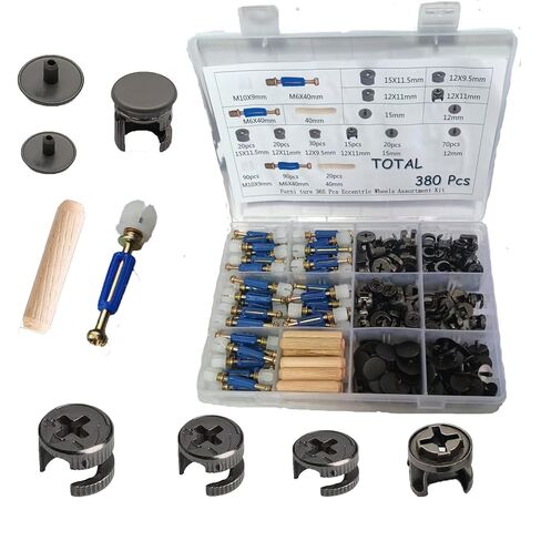 Cam Locks for Furniture 124 Pcs 3-in-1 Eccentric Wheels, Cam Lock Screws Hardware Parts, Twist Lock Fasteners for Cabinet Drawer Dresser,Locking Screws﻿, Cam Lock Nuts Black in Saudi Arabia