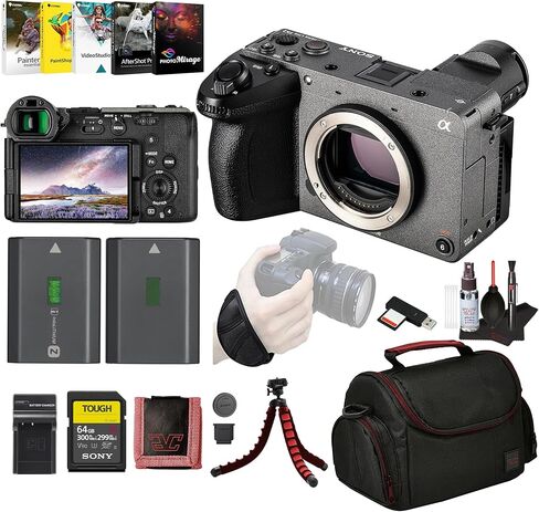Sony FX2 Compact Cinema Camera – Full-Frame 4K, Internal ND, Fast Autofocus (ILME-FX2B) + 64GB Memory Card + NP-FZ100 Battery + Photography Software + Camera Bag + External Charger + More in Saudi Arabia