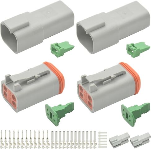 Deutsch Connector Kit 215pcs 12 Sets 2 3 4 6 8 12 Pin Connectors مع حجم 16 جهات اتصال مختوم 14-20Awg DT موصلات سلك كهربائي مقاومة للماء (G 2-12Pin 215pcs) in Saudi Arabia