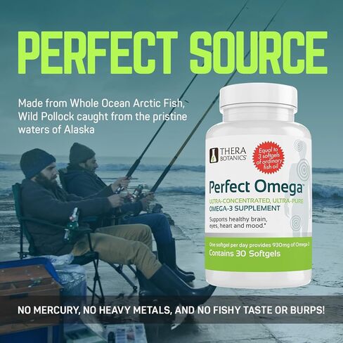 Perfect Omega Fish Oil Supplement EPA & DHA – High Absorption, Concentrated Omega 3 for Heart, Brain, Eye, & Metabolic Health - Alaskan Fish Oil Softgels - 30 Count (Pack of 1) in Saudi Arabia