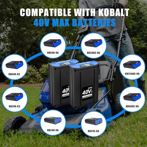 بطارية بديلة 40 فولت 6.0 أمبير في الساعة لكوبالت KB640-06 KB640-03 KB440-03 KB240-06 KB240-03 KB245-06 KB2540C-06 KRC40-06 KB440C-06 KB340C-06، متوافقة مع أداة الطاقة اللاسلكية بحد أقصى 40 فولت & شاحن in Saudi Arabia