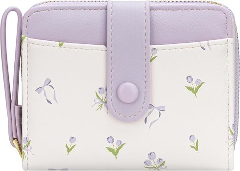 BIAOTIE محفظة للنساء لطيف الأزهار زهرة المحفظة RFID حامل بطاقة الائتمان محفظة صغيرة Bifold سستة عملة جيب محفظة مع نوافذ معرف (الوردي الوردي) in Kuwait