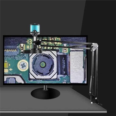Digital Microscope, HDMI Soldering Microscope, 150X Industrial Camera Magnifier, 4K 16MP Ultra HD Camera, with Ring Light & Flexible Arm, for Observation, Soldering, Electronic Repairs in Saudi Arabia