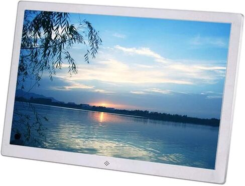 مشغل إعلانات عالي الدقة بإطار صور رقمي مقاس 17 بوصة، شاشة IPS بدقة 1400X900 Fhd، دعم USB/Sd، فيديو 1080 بكسل، فضي (Style 9 33.3) in Kuwait