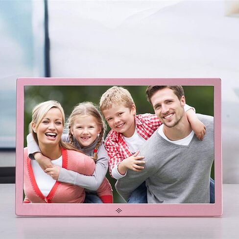 L.Ban Digital Photo Frame 15 Inch Metal Electronic Picture Frame USB Sd/Sdhc. Mp3 / Mp4 Player Support Clock & Calendar Function Gift Rosegold (Rosegold) in Kuwait